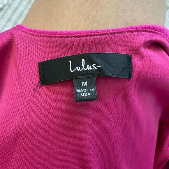 Lulus Magenta Midi Dress - Picture 3 of 3